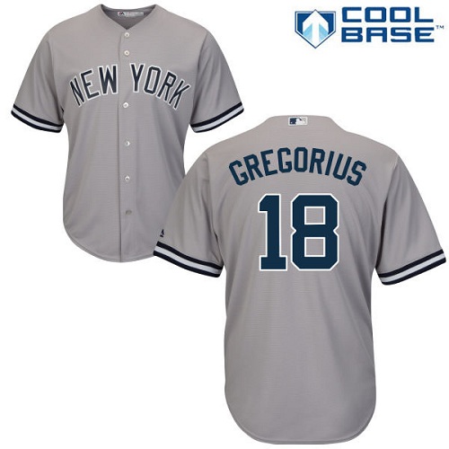 Yankees #18 Didi Gregorius Grey Cool Base Stitched Youth MLB Jersey - Click Image to Close